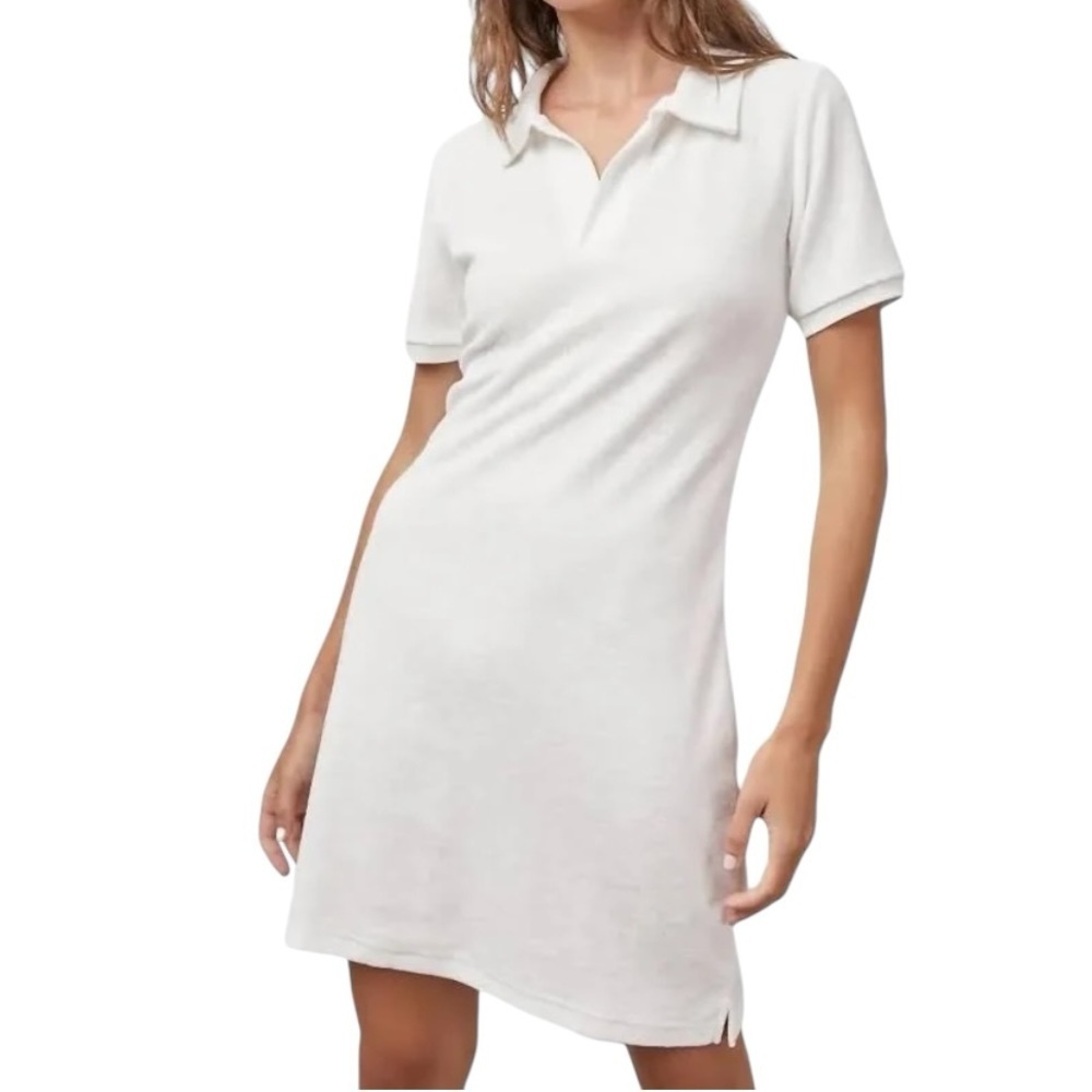RAILS Elana Terry Terrycloth White Collar Miji Dress Short Sleeve Size M Casual‎